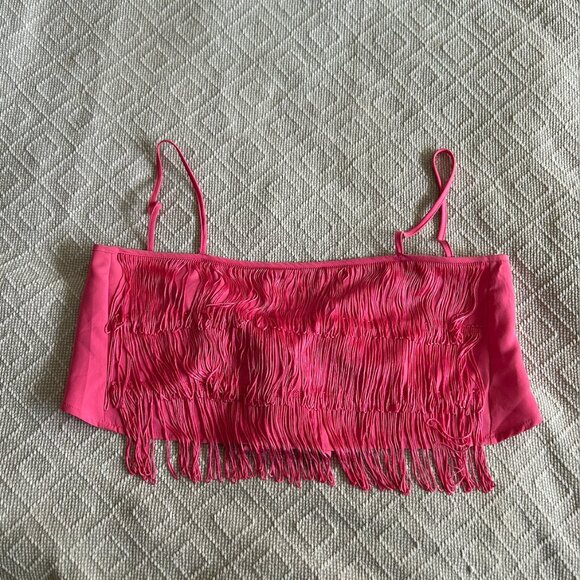 Altar'd State Pink Shania Fringe Top - Picture 2 of 3
